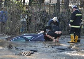 The car that fell through the ground