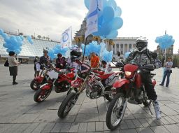 Учасники мотопробігу