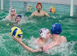 Players of the Lvov command on water-polo “Dinamo”