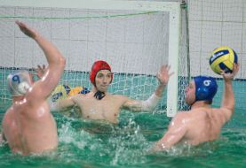 Players of the Lvov command on water-polo “Dinamo”