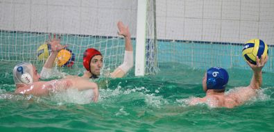 Players of the Lvov command on water-polo “Dinamo”