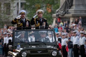 Participants of the rehearsal of Victory Day