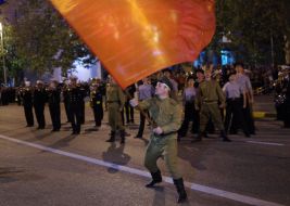Participants of the rehearsal of Victory Day