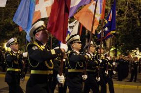 Participants of the rehearsal of Victory Day