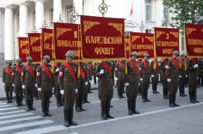 Participants of the rehearsal of Victory Day