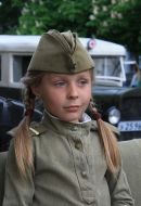The girl in the form of WWII soldier