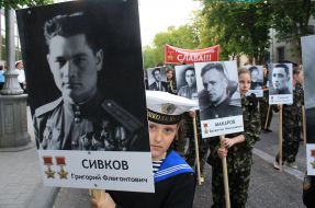 Participants of the rehearsal of Victory Day