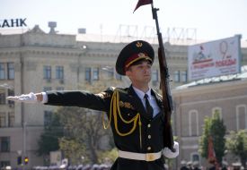 Participant of festive parade