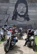 Participants motorcycle pilgrimage