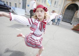 The girl in the Ukrainian national costume