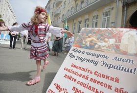The girl in the Ukrainian national costume
