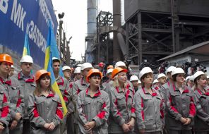 Employees of a company of Zaporozhye region