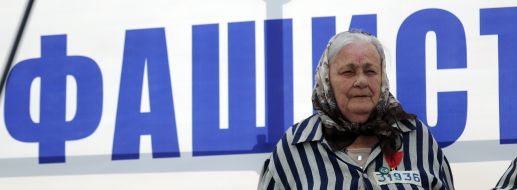 Participant of the anti-fascist mass meeting