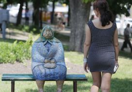 Sculpture of classic grandmother