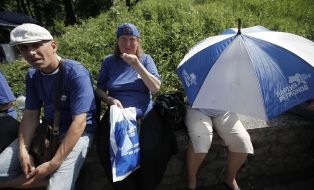 Participants of anti-fascist march