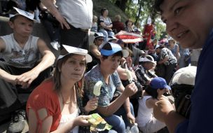 Participants of anti-fascist march