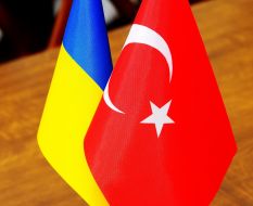 Flags of Ukraine and Turkey