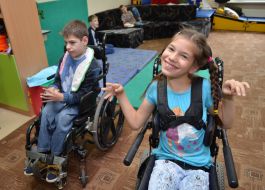 Children in wheelchairs