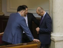Arseniy Yatsenyuk and Oleg Tyagnibok