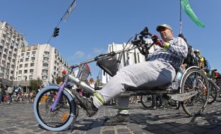 Participant of paradu "bicycle day"