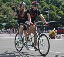 Participants of paradu "bicycle day"