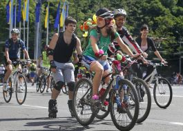 Participants of paradu "bicycle day"