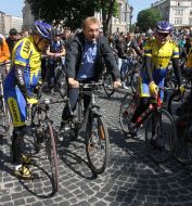 Participants of paradu "bicycle day"