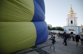 People near a balloon