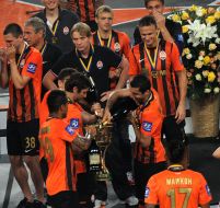 The ceremony of rewarding of players of FС "Shakhter"