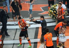 The ceremony of rewarding of players of FС "Shakhter"