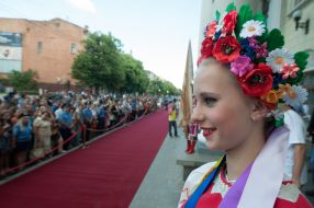 A girl in the Ukrainian national suit