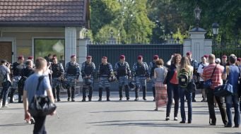 Soldiers of special division of militia "Berkut"