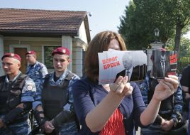 Soldiers of special division of militia "Berkut"