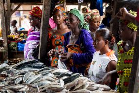 Жінка вибирає рибу