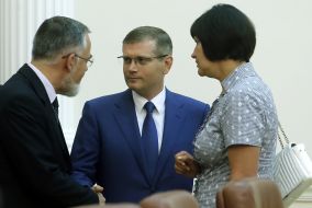 Dmitry Tabachnik, Aleksandr Vilkul and Irina Akimova 