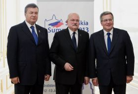 Viktor Yanukovych, Ivan Gashparovich and Bronislav Komorovsky