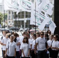 Activists of the financial pyramid MMM