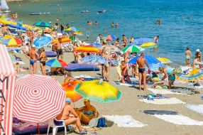 Holidaymakers on the beach