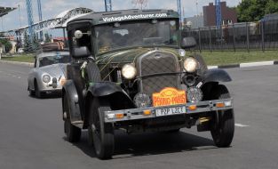 Car of participants of rally  "Beijing-Paris 2013"