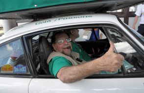 Car of participants of rally  "Beijing-Paris 2013"
