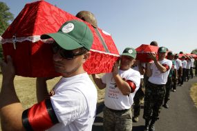 The reburial of the remains of victims of the Great Patriotic War