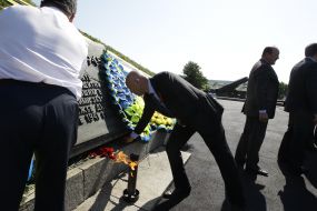 Jaroslav Zhilkin during the reburial of the remains