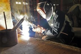 Employees of hydro-turbine plant