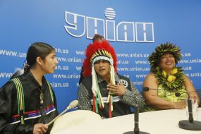 Cole Brings Plenty, Chief Joseph Brings Plenty and Princess Kauilani Kahalekai