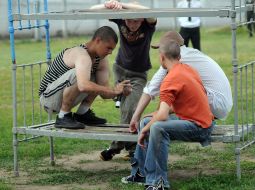 Pupils of colony for juvenile delinquents