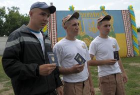 Pupils of colony for juvenile delinquents