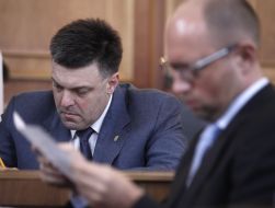 Arseniy Yatsenyuk and Oleg Tyagnibok