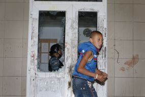 The blood on the door of Local police