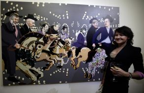 A visitor of the exhibition