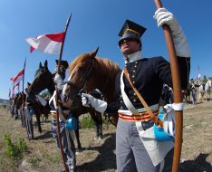 Reenacting battle of the Crimean War of 1853-1856